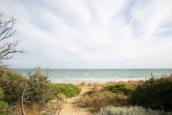 Private track to beach