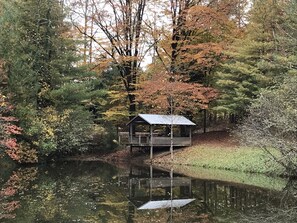 The picnic shed in the fall, taken before it was fenced in.