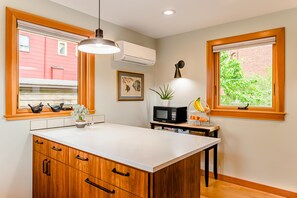 Kitchen island on second floor