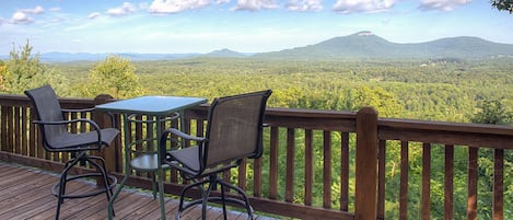 Breathtaking mountain views off the back deck
