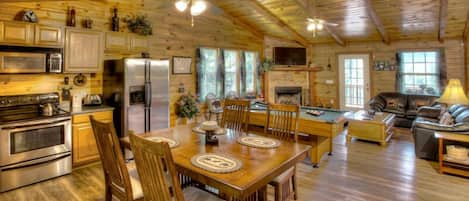 Open concept kitchen and living area