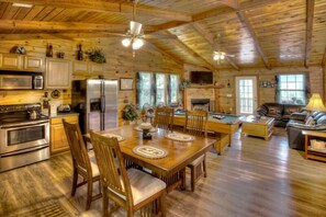 Open concept kitchen and living area