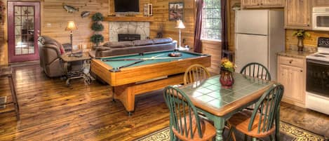 Large Open Living Space with Pool Table