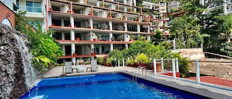 View of building from pool