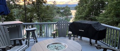 Upstairs view with bar and grill