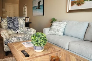 The living space is beautifully decorated.