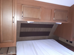Two-door access to bedroom with Queen bed