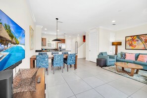 View from the living room-Dining, Kitchen, Stairs and entryway