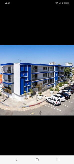 Arial shot of the building
