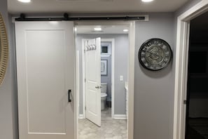 Large bathroom with private toilet closet