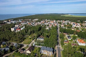 A bird's eye view of the area.