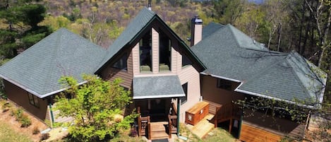 A view from above showing the expanse of Sterling Lodge and the incredible mountain views