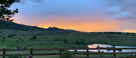 Foothills + sunset view from the patio