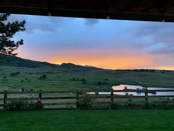 Foothills + sunset view from the patio