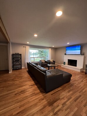 Living room- with views of Lake Tapps, the Cascades and Mount Rainier.