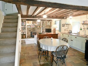 Beautiful large open plan room with slate floor and original beamed ceilings | Penroc - Ty Mari-Penroc, Cwmystwyth, Aberystwyth