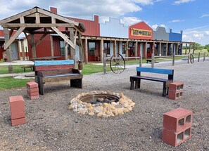 gather around the fire ring for yummy smores at The Lazy Buffalo in Cache, Okla