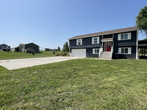 Large concrete driveway