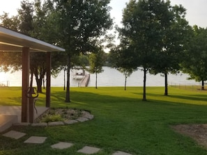 Beautiful view of the lake from the patio.