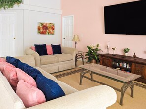 Large Screen TV in the Living Room