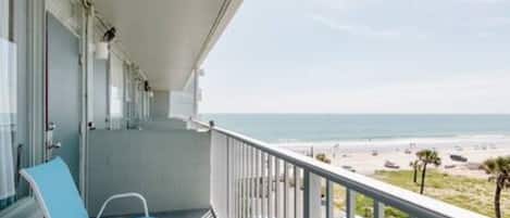 Breathtaking Views of the ocean and beach from our balcony.