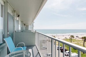 Breathtaking Views of the ocean and beach from our balcony.
