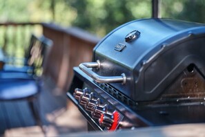 We have an outdoor grill for you to enjoy during the warmer months. 