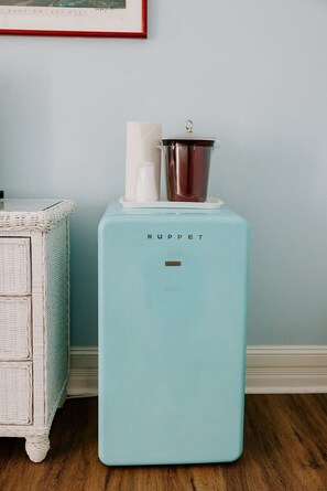 Each room has its own private mini refrigerator.