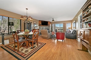 Enjoy the beautiful mountain view from inside no matter where you look.