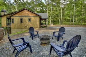 Fire pit  by driveway