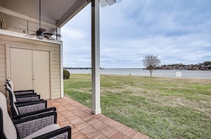 Private Patio | Gas Grill | Lake Views