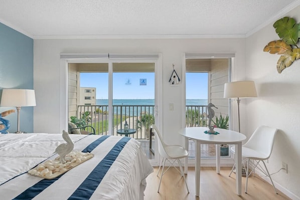 From the unit, you'll enjoy an excellent view of the beach