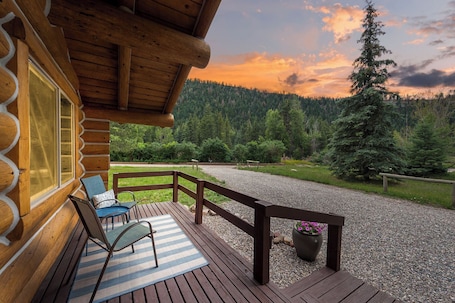 River Stone Cabin at Twilight