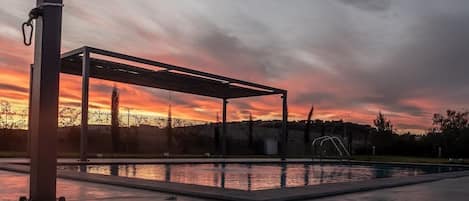 sunrise from the pool