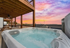 Hot Tub on the Lower Level with Lake Views