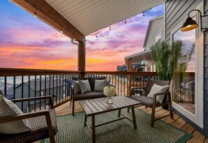 Seating on the Upper Level Deck with Decor