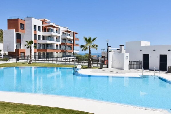 View over the beautiful pool from the terrace