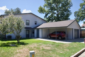 Newly painted, this is your first look at the house.
