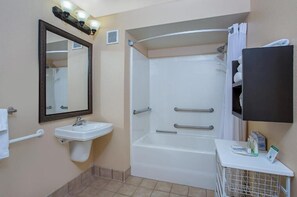 Bright bathrooms are refreshing after a day of adventure.