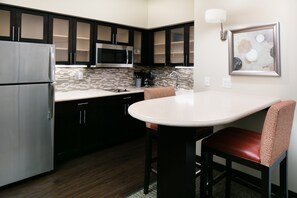Tuck into a great snack you’ve prepared in your kitchenette.