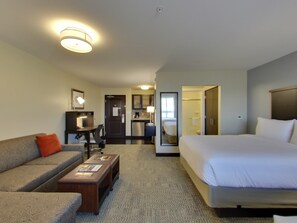 Drift to sleep in this plush bed.