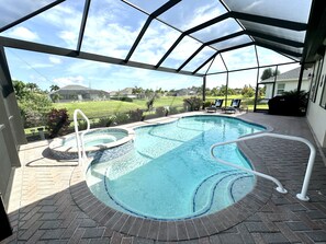 Heated pool/spa combination. Recently renovated.