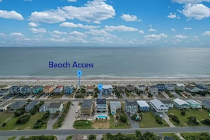 Aerial view looking South showing the nearby beach access