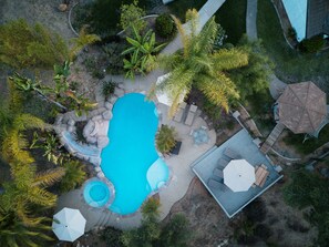 Overhead pool area.