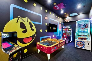 Arcade w/ Air Hockey Table, Racing  and Basketball Game