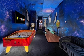 Arcade w/ Bowling Alley, Air Hockey Table and Basketball Game