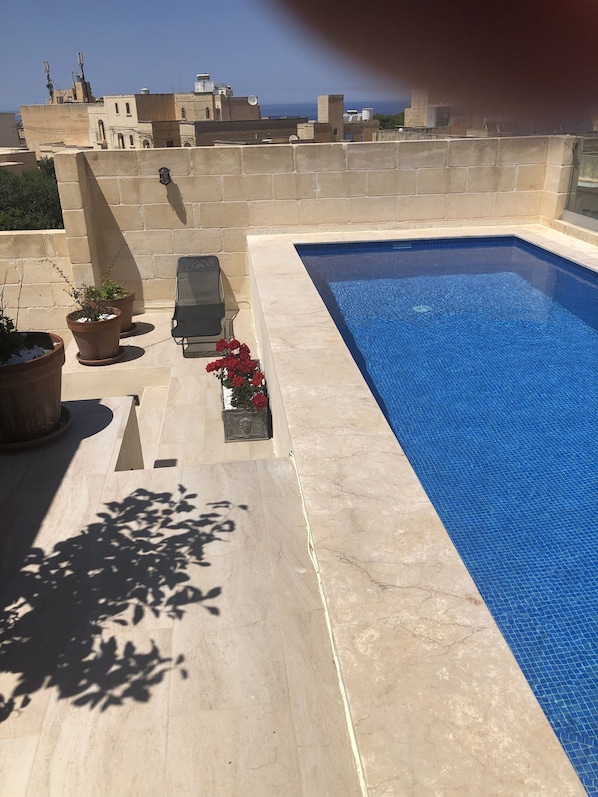 Private 7 metre pool on roof terrace