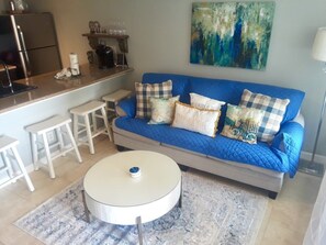 Comfy seating with convenient coffee table