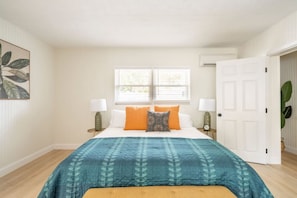 Experience ultimate comfort with our luxurious king bed, providing a spacious and restful retreat for a rejuvenating night's sleep.