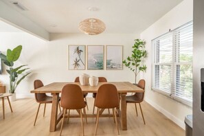 Enjoy meals together at our dining area, which comfortably seats six people. It's the perfect space for family dinners or gatherings with friends.
